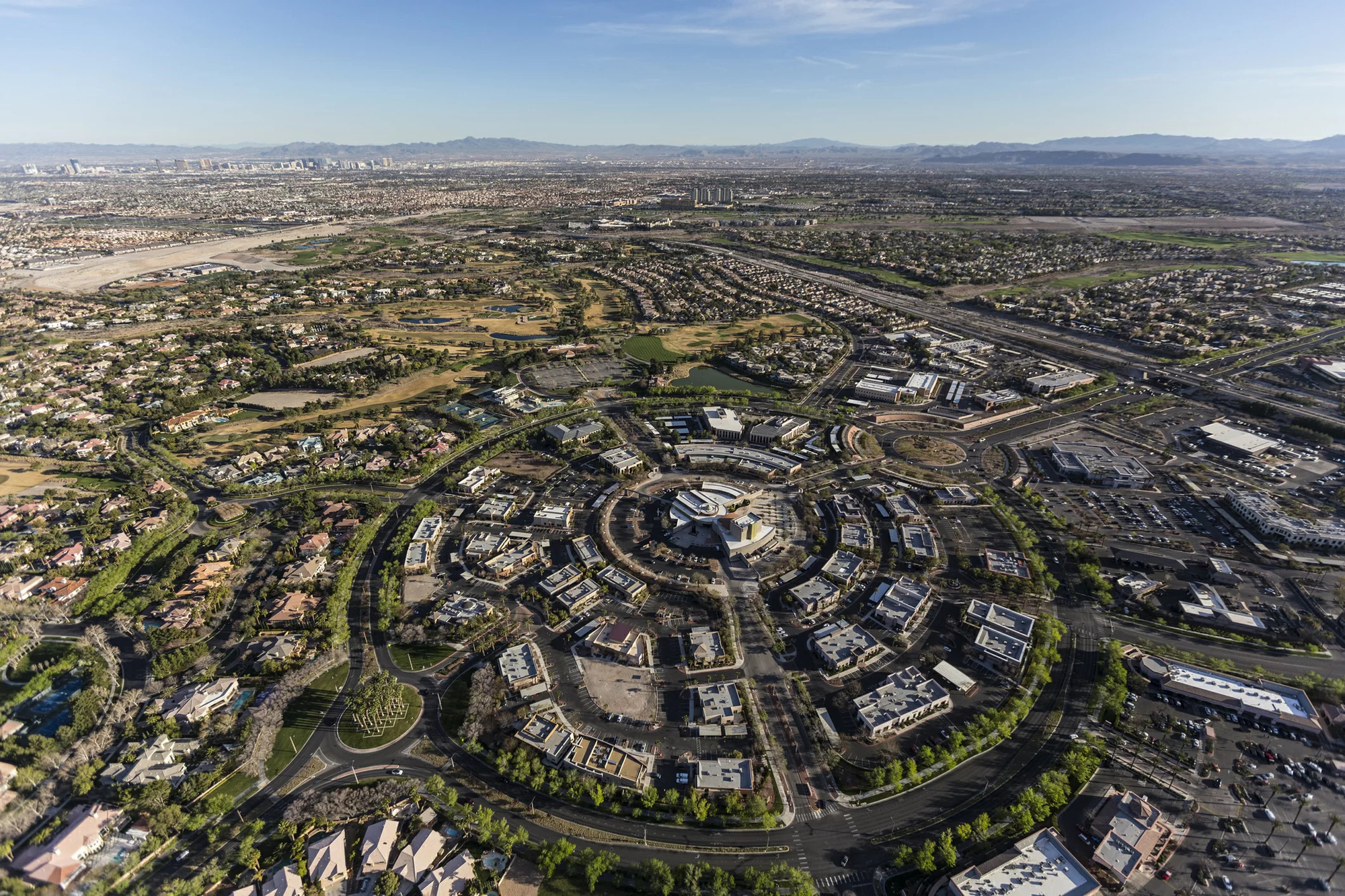 Aerial view of the city